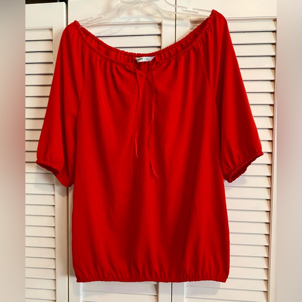 Old Navy Tomato Red 3/4 Sleeve Lightweight Top Size L